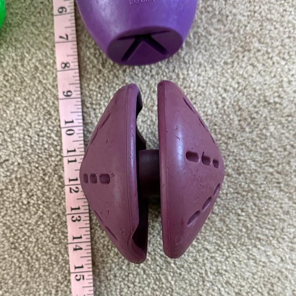 Interactive Purple and Green Dog Treat Puzzle Toy Set Brain Games